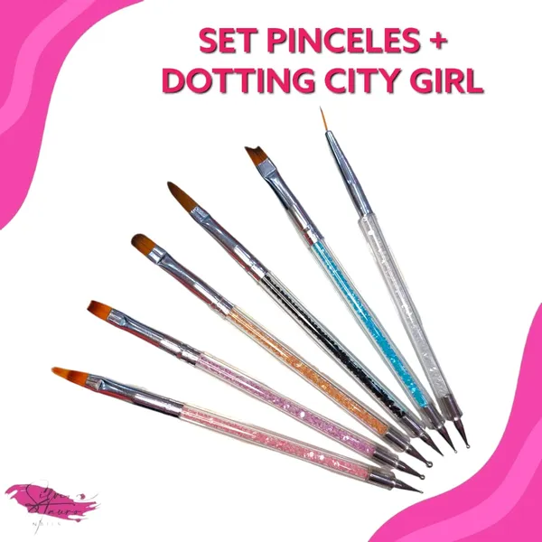 Set de Pinceles+ Dotting City Girl