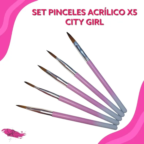 Set Pinceles Acrilico X5