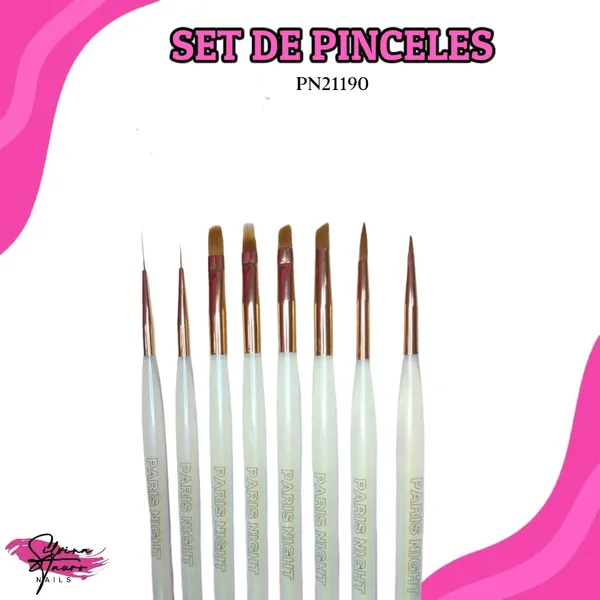 Set Pinceles X8 M/Glitter