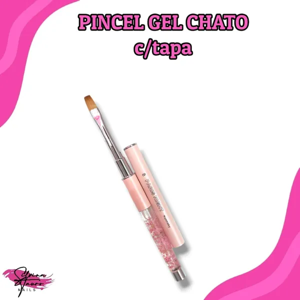 Pincel de Gel C/ Tapa Chato #6/#8
